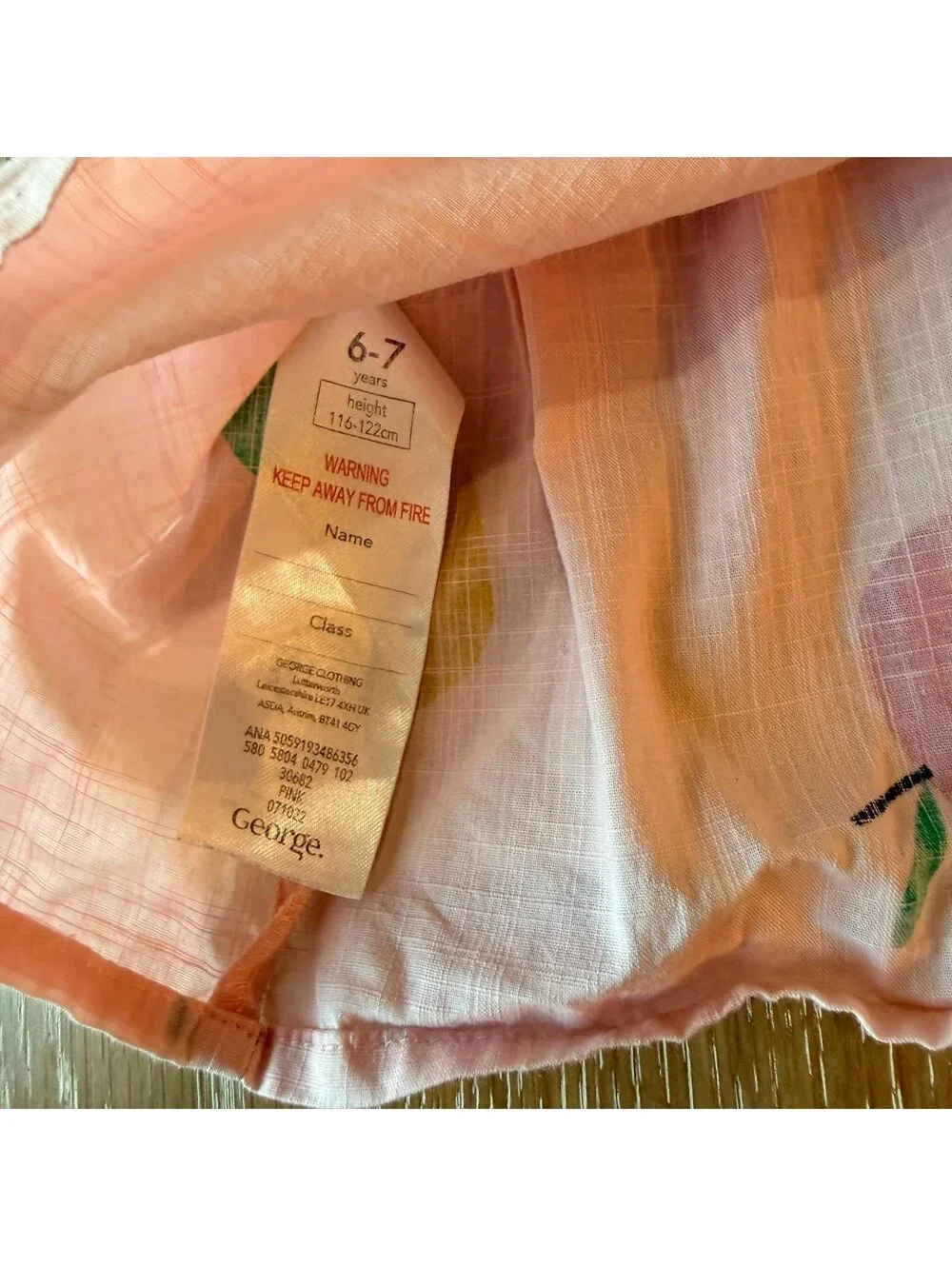 George Pink Apple Dress Size 6/7